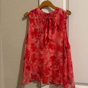 Old Navy Red Floral Sleeveless Blouse